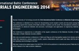 KTU startuoja 23-ioji tarptautinė Baltijos šalių mokslinė konferencija „Materials Engineering 2014“